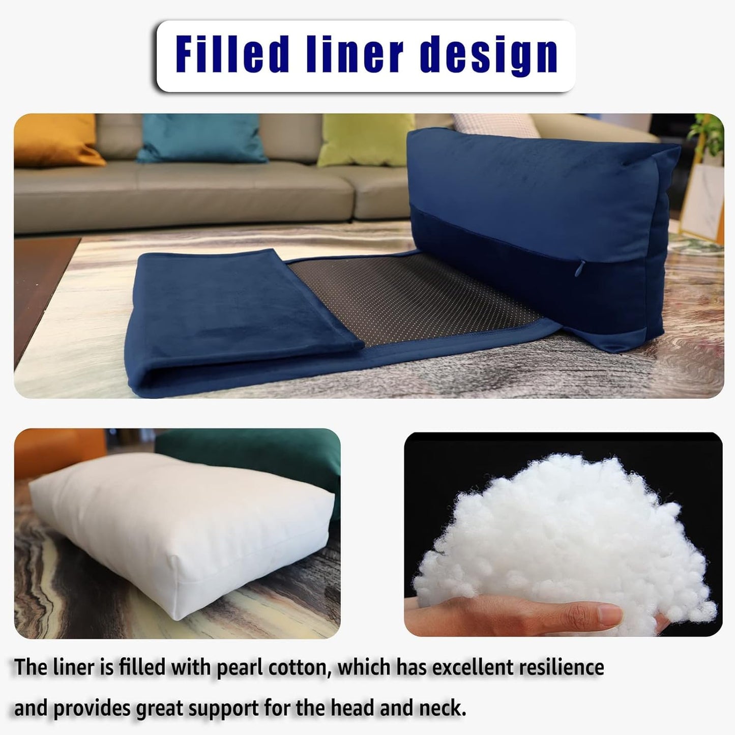 Adjustable Headrest Pillow for Recliners and Armchairs - Non-Slip Velvet Cushion for Neck Support and Pain Relief (Gray)