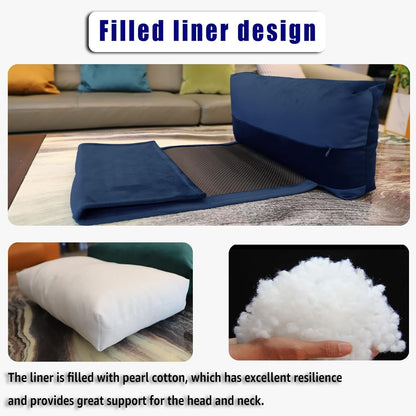 Adjustable Headrest Pillow for Recliners and Armchairs - Non-Slip Velvet Cushion for Neck Support and Pain Relief (Gray)