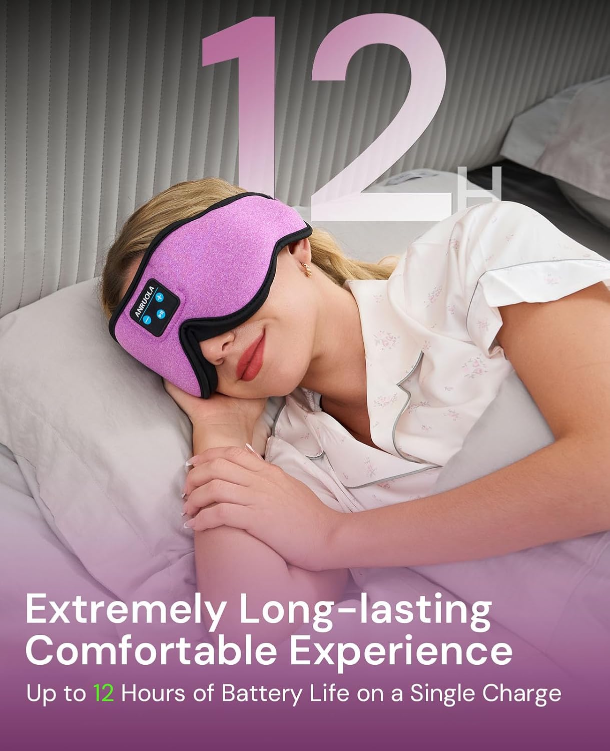 3D Sleep Mask with Bluetooth Headphones, Wireless Sleep Headphones for Side Sleepers, Noise Cancelling Eye Mask for Nap, Soft Sleeping Mask for Women Men, Blackout Sleep Mask with Built-in Speakers