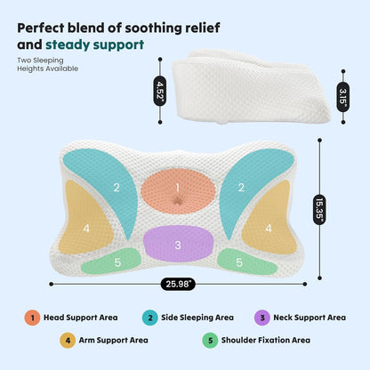 Sweetcrispy Cervical Pillow for Neck Pain Relief, Cooling Memory Foam