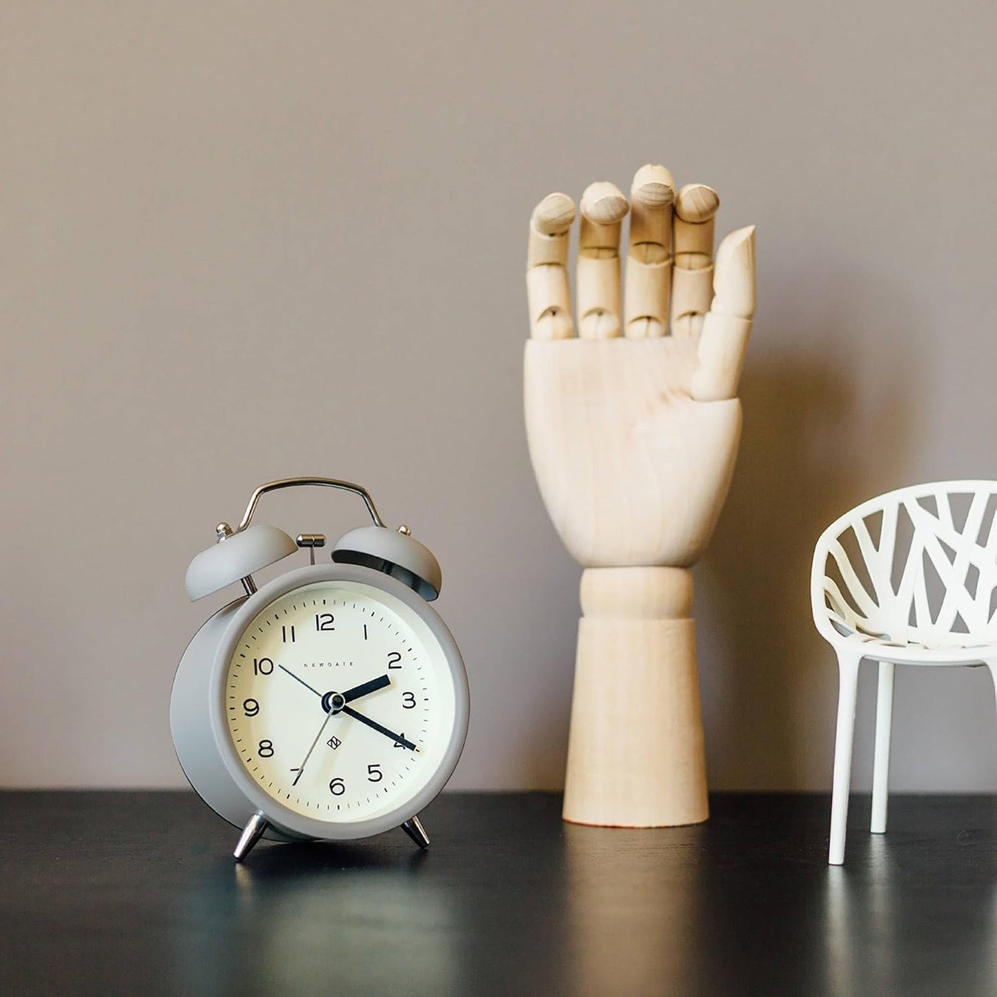 NEWGATE® Charlie Bell Echo Alarm Clock | Modern take on Classic Twin Bell Clock | Yellow | Easy to Read Numbers | Ideal for Bedside, Desk or Shelf | Modern Retro Bedroom & Office Accessory