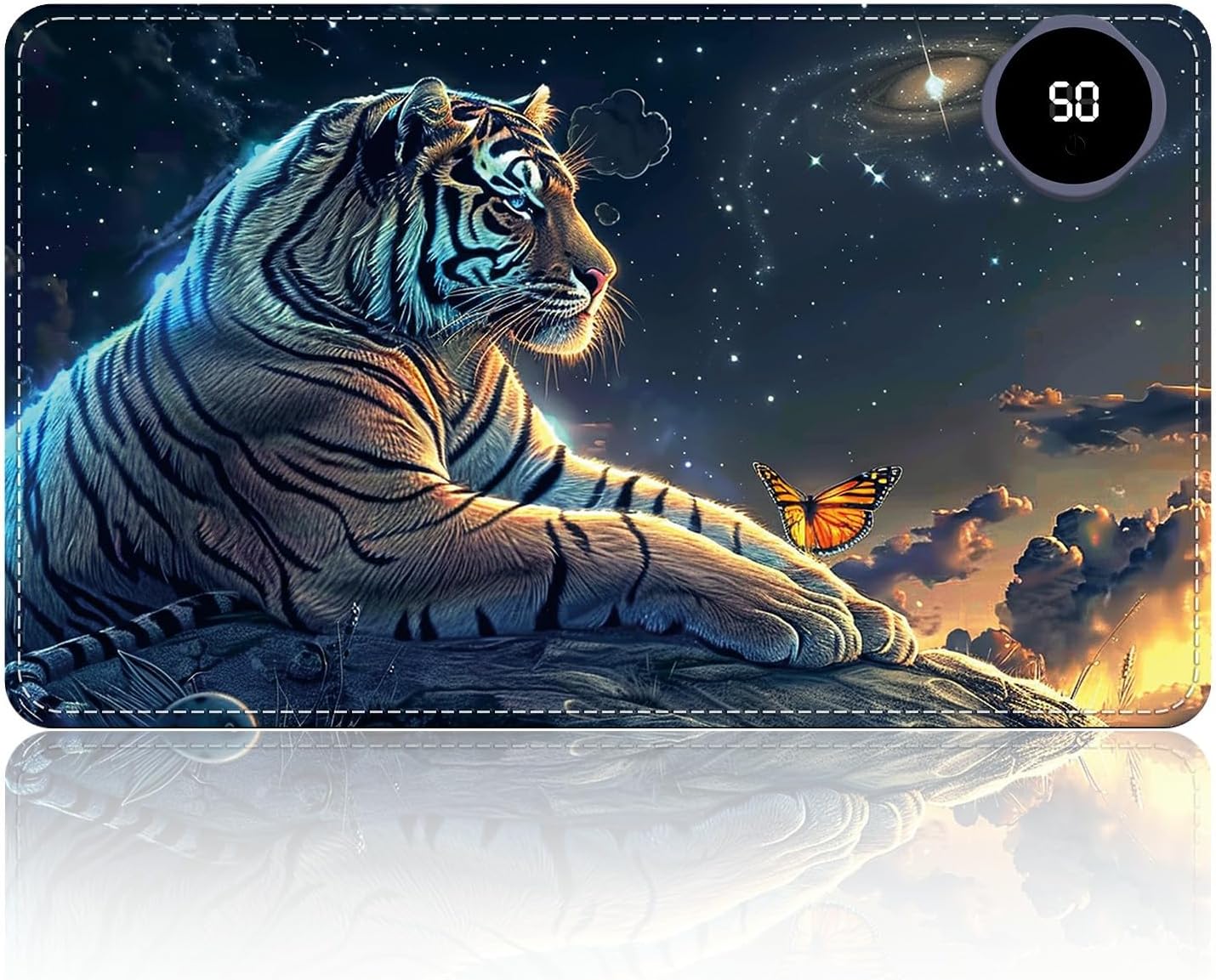 Heated Desk Pad Heated Large Mouse Pad, Electric Quickly Warm Desk Mat with 3 Levels Heating 3 Hours Auto Shut-Off, 31.5" x 13" Warm Gaming Mousepad Hand Foot Warmer, Baby Elephant