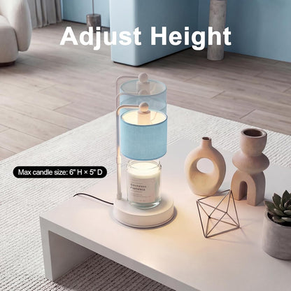 Candle Warmer Lamp with Timer, Best House Warming Gift, Height Adjustable & Dimmable Electric Candle Warmer Lamp, Includes 2 Bulbs, Birthday Gift for Women, Mom, Housewarming - Flaxen