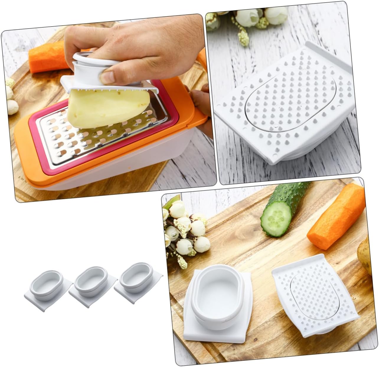 Food Slicer Hand Guard Finger Protectors for Safe Cutting and Grating Vegetables Fruits Cheese Meat with Non-Slip Design 3.74X3.14X1.18 Inch 3 Pack