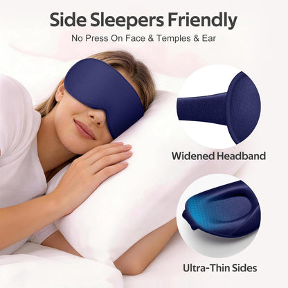 Vynix® Sleep Mask for Men Women - 100% Blackout Eye Masks for Sleep - 3D Soft Sleeping Mask for Side Sleepers - Zero Pressure Lash Extensions Eye Cover Shade for Airplane Travel Essentials, Black
