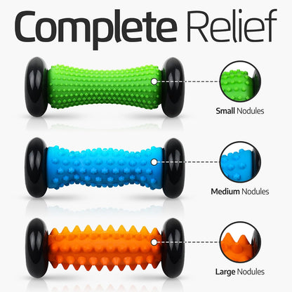 Logest Foot Massage Roller - for Trigger Point Therapy, Injury Rehabilitation & Deep Tissue Massage - Prevent Stiffness & Improve Strength - Silicon with Nodules (Blue - Green)