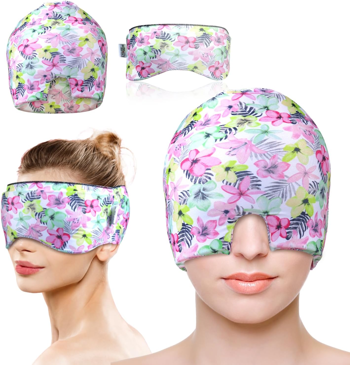 my novel things Migraine Relief Cap, Gel Cooling 2 Pack Set, Headache Relief with Hot/Cold Ice Cap, Instant Headache Relief, Reusable Ice Pack for Stress Sinus Relief Migraine Mask Gift for Women Man