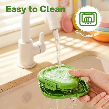 CLEANGOR Avocado Saver and Onion Saver, 4Pcs Fruit and Vegetable Savers | Silicone Food Saver with Snap-On Lid, Ideal for Avocados, Onions, Lemons, Orange and Tomatoes, Reusable, Dishwasher Safe