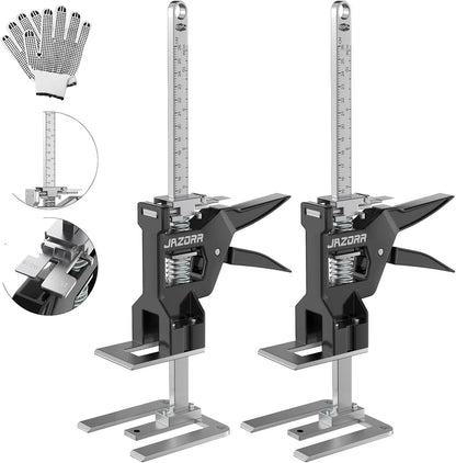 2Pcs Metal Labor Saving Arm Jack, Hand Furniture Lifter Tool, Furniture Jack, 440LBS Capacity Precise Control Slow/Fast Descent for Lifting Door Furniture, Window, Wall Tile Positioning