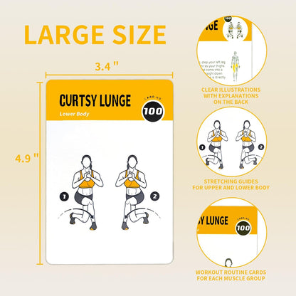Half Balance Ball Workout Cards, 62 Exercises Cards Deck Large Size 5" x 3.5" Fitness Cards for Women & Men, Beginner Fitness Guide to Training Exercises at Home or Gym