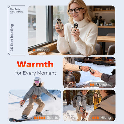 Hand Warmers Rechargeable 2 Pack, Electric Hand Warmer, 2-Second to 131°F with 5 Heat Levels, USB-C Portable Pocket Heater Handwarmers, UL Certified for Camping, Hunting, Gifts for Women Men