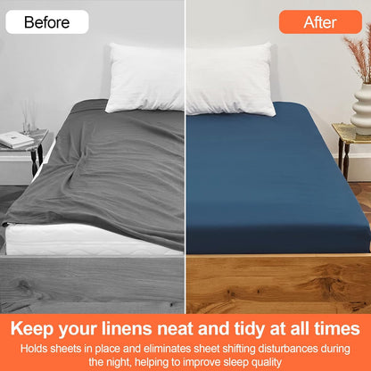 vivinin 8 Pcs Sheet Straps with Metal Clips, Triangle Bed Sheet Straps Adjustable, Fitted Sheet Straps Non Slip, Bed Sheet Clips for Bed Sheets,Sofa Cushion, Tablecloths
