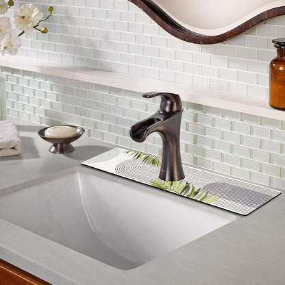 Sink Faucet Absorbing Mat, 2 Pack Drying Mat Around Faucet Sink Splash Guard Behind Faucet Sinkmat For Kitchen Bathroom Island Rv 24 * 5.5 Inch (60 * 14 cm)