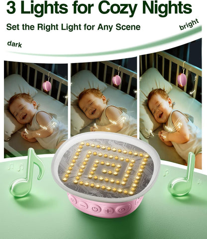 Portable White Noise Sound Machine for Baby Kids Adults, 20 Natural Soothing Sounds, 48H Battery Playback, 30 Volume Levels, 3 Timers, Memory Function & Soft Night Light for Sleep, Home, Travel, Mini