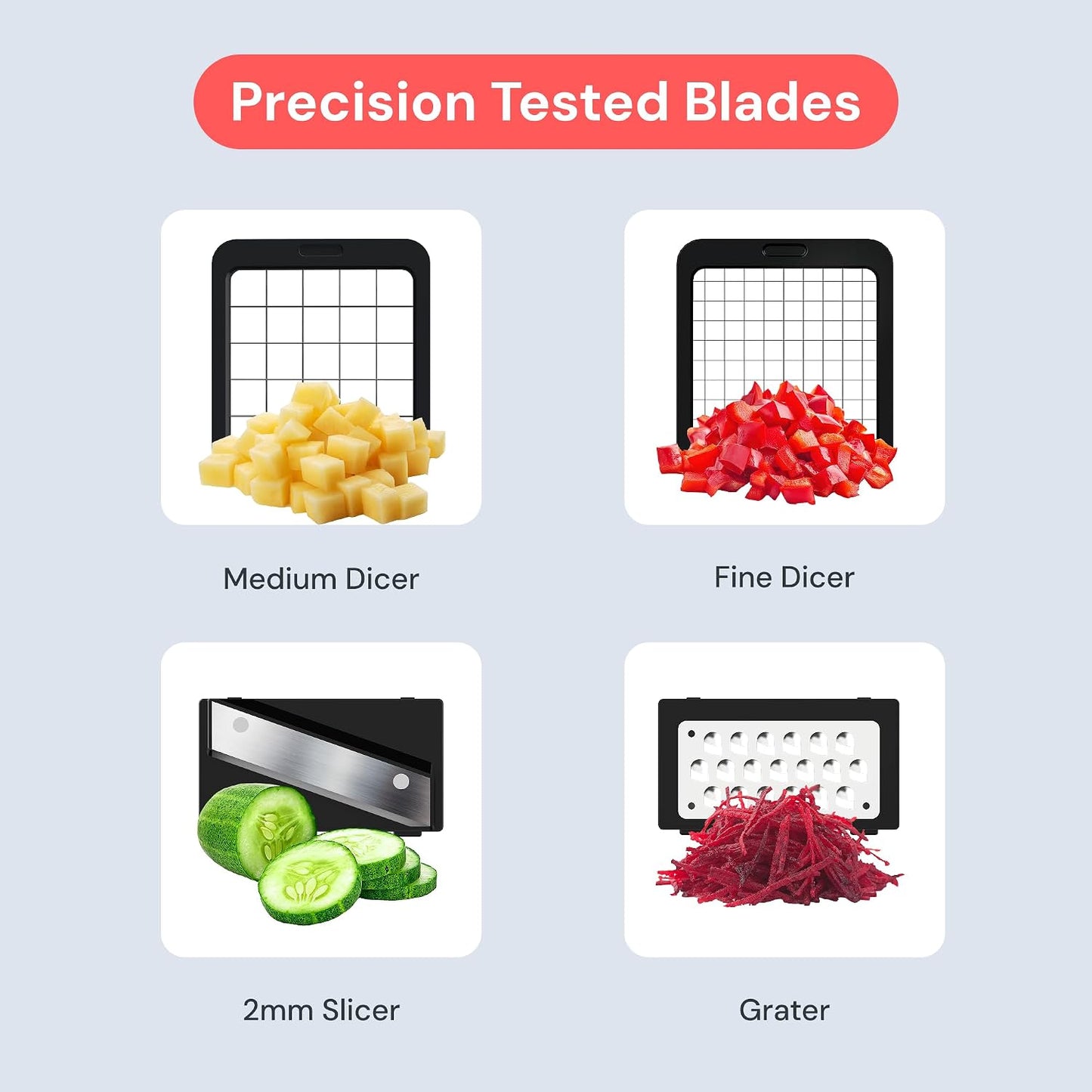 Fullstar Pro XL Vegetable Chopper & Mandoline Slicer w Pull-Out Catch Tray | 6 in 1 Veggie, Onion & Fruit Slicer, Dicer & Grater with Sharp Stainless Steel Blades - XL Food Prep Set (Black)