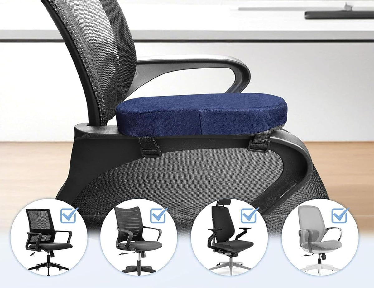 Office Chair Armrest Pads, Adjustable Fit, Set of 2