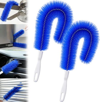 Fan Cleaning Brush – Bendable Microfiber Duster, Reusable Dust Remover, Washable, for Electric Fans, Air Conditioning, Blinds, Vents, Car & Home Use，Blue：2