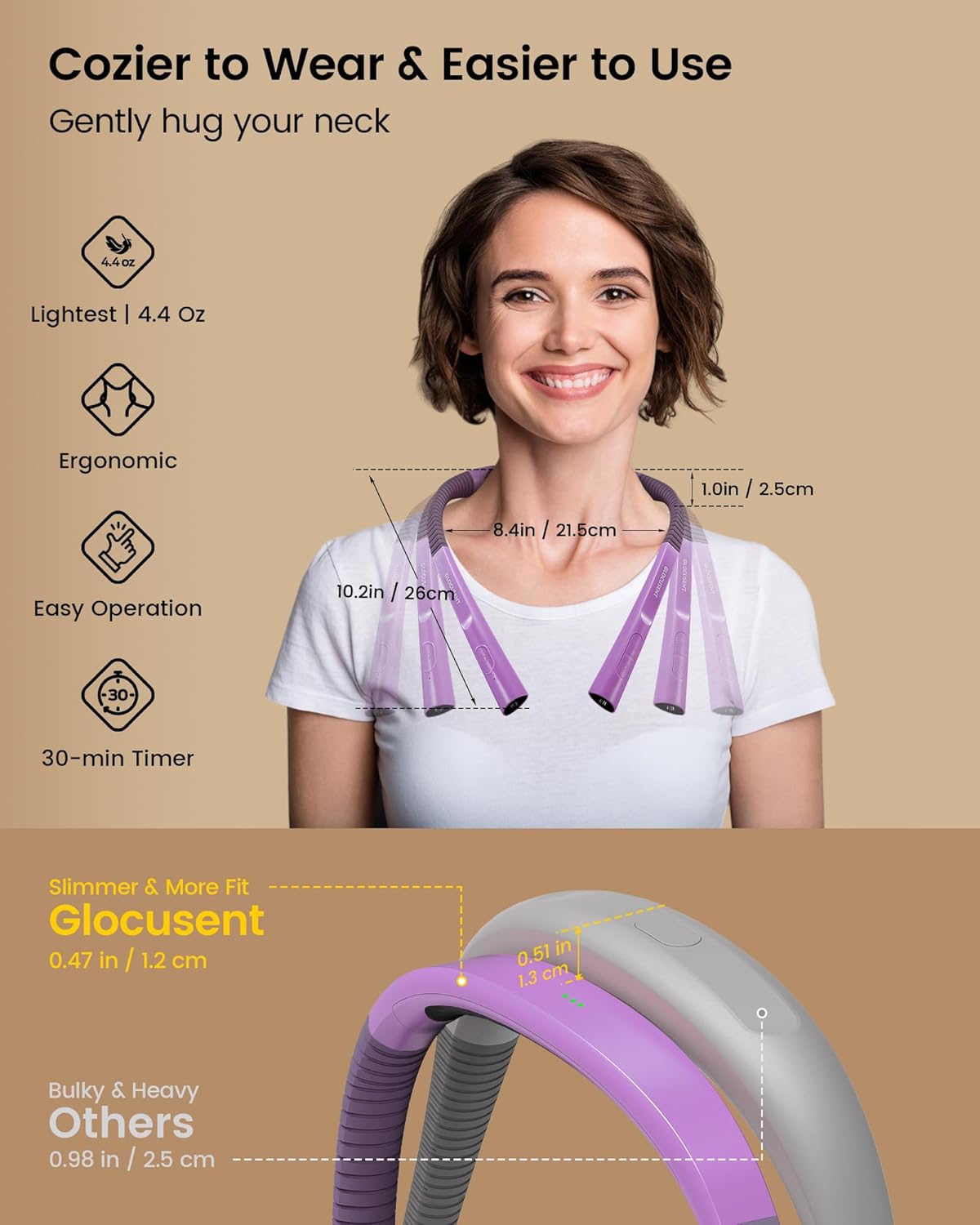 Glocusent Upgraded LED Neck Reading Light, Book Light for Reading in Bed
