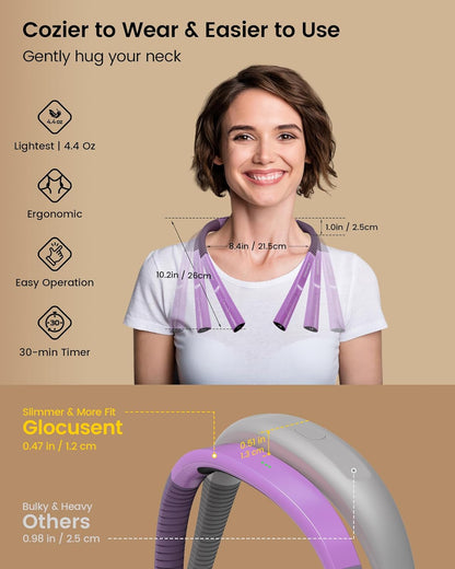Glocusent Upgraded LED Neck Reading Light, Book Light for Reading in Bed