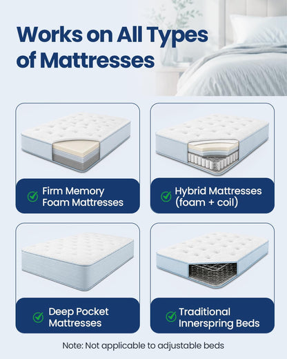 Bed Sheet Holders for Corners: 10 Clips with Side-Edge Locks (Not Just 4 Corners), One-Piece Bed Sheet Straps, No Metal & Anti-Slip, Heavy Duty Fitted Sheet Holder (Twin＆Full Style: 5-8in)