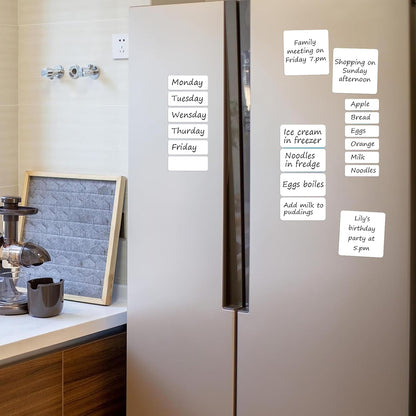 SVNOOC Dry Erase Stickers for Whiteboard Desk Refrigerator Home Office 4x6 in, Reusables Labels for Storage Bins (6 Pack)