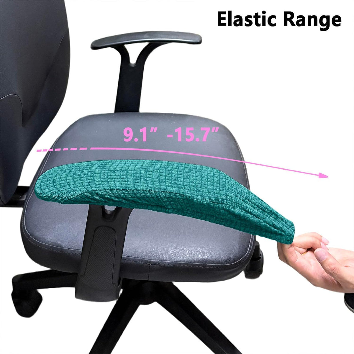 Melaluxe Office Chair Armrest Covers, Stretchable Removable Washable Chair Arm Covers, Elastic Desk Computer Gaming Chair Arm Rest Protector Slipcovers (Black)