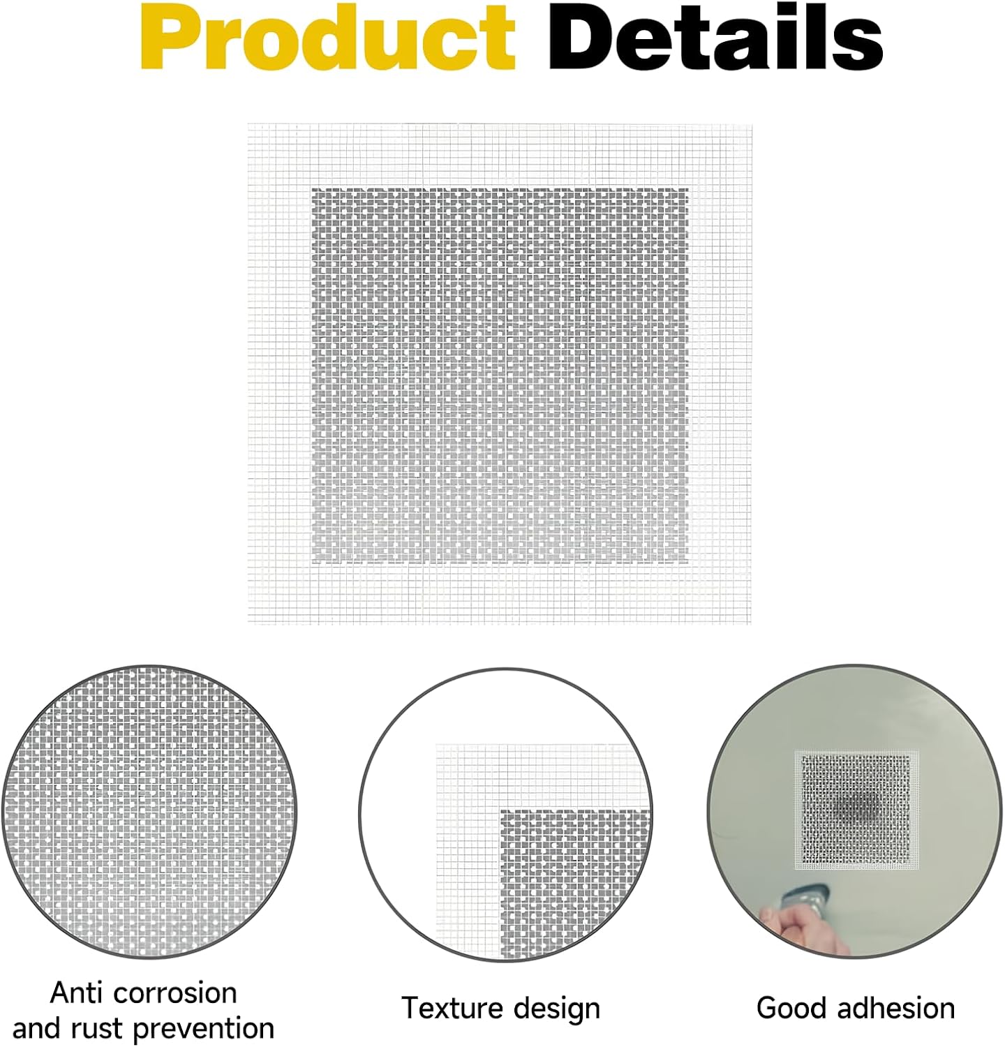 12 X 12 Inch Drywall Repair Kit, Wall Repair Patch Kits for Large Holes | Aluminum Self-Adhesive Mesh Drywall Repair Patch Suitable for Wall and Ceiling, Dry Wall Patch Kit with Scraper and Sandpaper