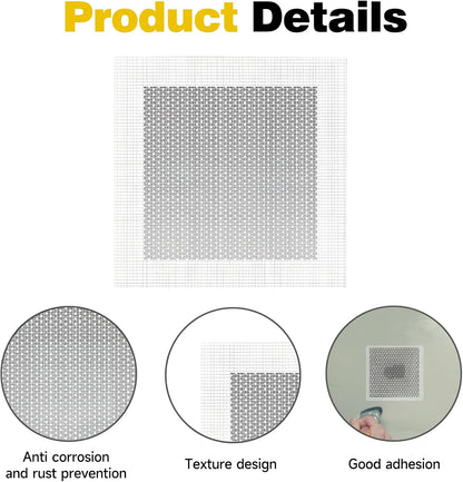 12 X 12 Inch Drywall Repair Kit, Wall Repair Patch Kits for Large Holes | Aluminum Self-Adhesive Mesh Drywall Repair Patch Suitable for Wall and Ceiling, Dry Wall Patch Kit with Scraper and Sandpaper