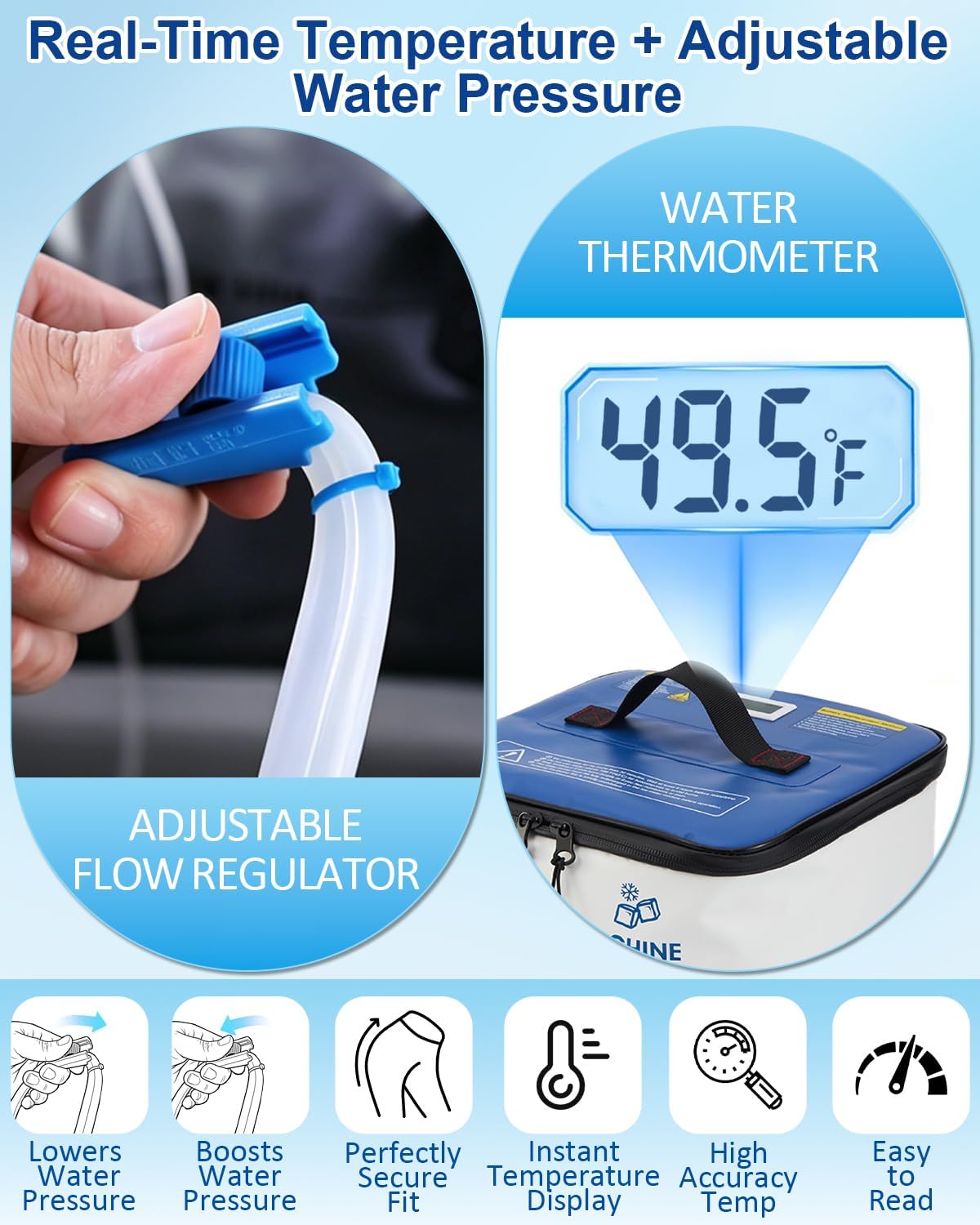 JOBYNA Leakproof Cold Therapy Knee Pad – Compatible Exclusively Ice Therapy Machine, Continuous Circulating Ice Knee Wrap for Post-Surgery Recovery, ACL, Meniscus Tear – No Gel Replacement Pad