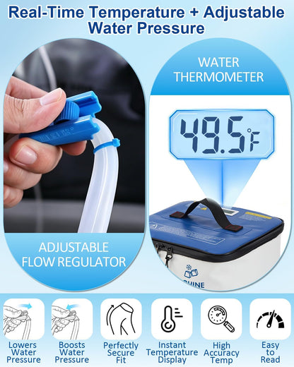 JOBYNA Leakproof Cold Therapy Knee Pad – Compatible Exclusively Ice Therapy Machine, Continuous Circulating Ice Knee Wrap for Post-Surgery Recovery, ACL, Meniscus Tear – No Gel Replacement Pad
