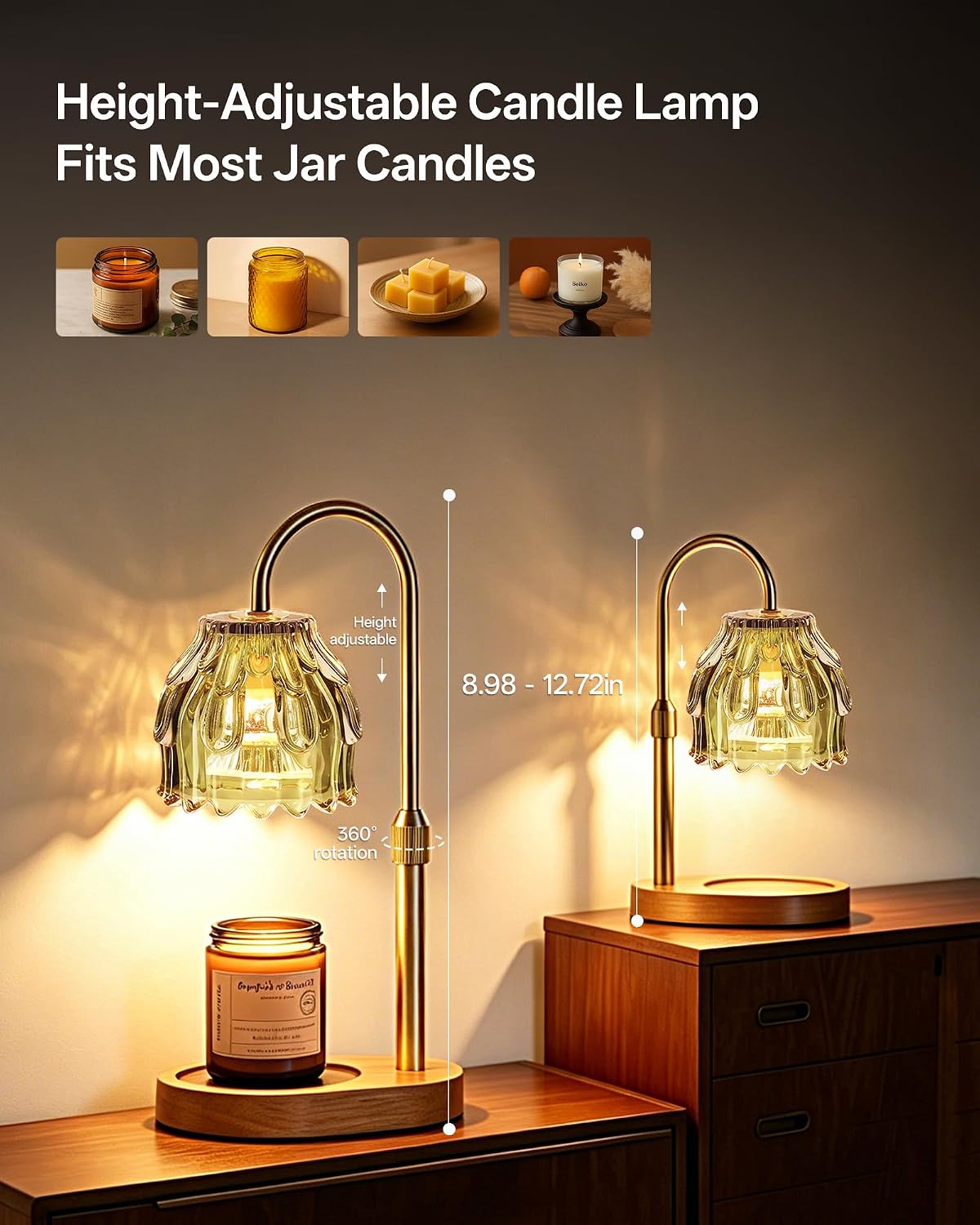 Homelist Candle Warmer Lamp with Timer Dimmer, Electric Wax Melter Warmer