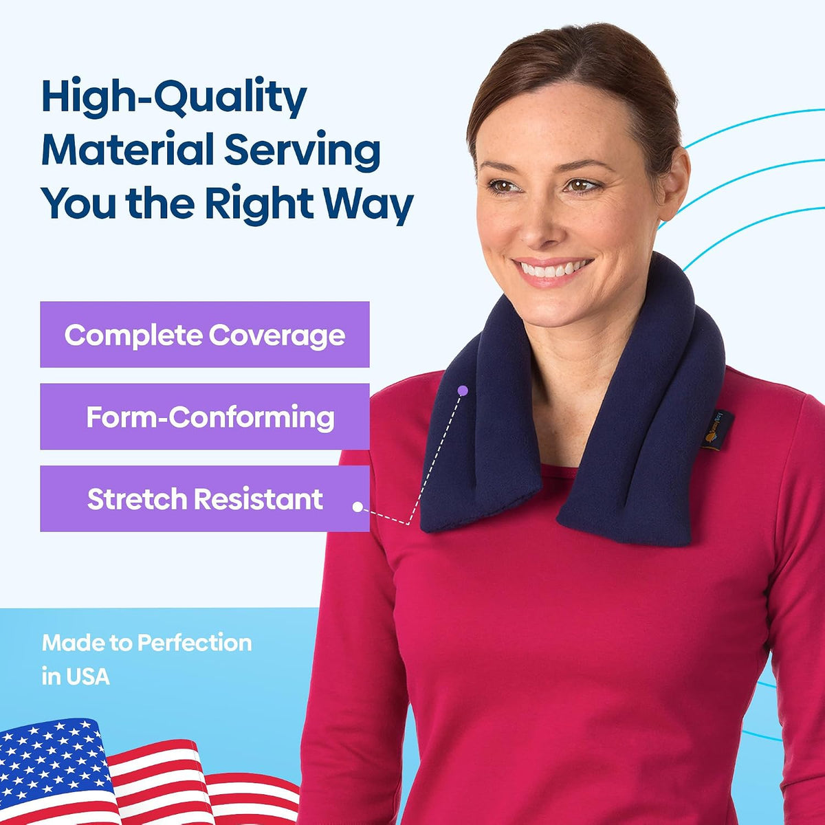 SunnyBay Microwavable Heating Pads, Microwavable Moist Heated Neck and Shoulder Wrap, Versatile Weighted Beanbag Cold Pack or Warm Compress, 2.2 lbs, 26x4 Inches, Navy Blue