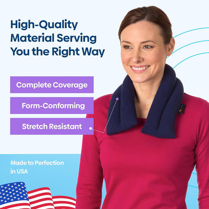 SunnyBay Microwavable Heating Pads, Microwavable Moist Heated Neck and Shoulder Wrap, Versatile Weighted Beanbag Cold Pack or Warm Compress, 2.2 lbs, 26x4 Inches, Navy Blue