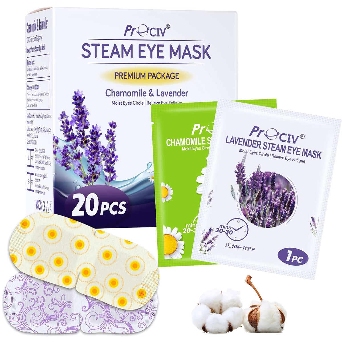 Steam Eye Mask,Warm Eye Compress for Dry Eyes Sleep Mask,Hot Auto Heated Eye Masks Relaxing Items for Women Moist Heat for Eyes Soothing Eye Fatigue,Disposable EyeMask for SPA Essentials
