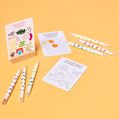 Color Your Own Affirmation Cards – Creative Mindfulness & Positivity Kit