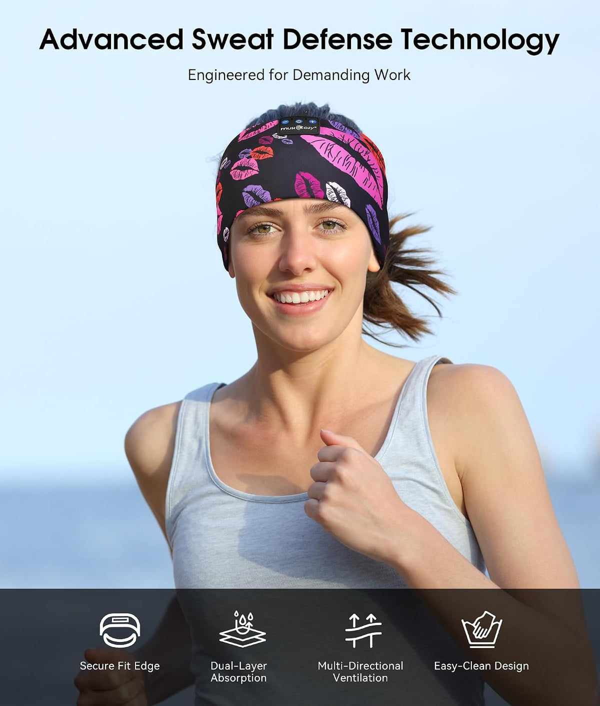 MUSICOZY Bluetooth 5.4 Sleep Headphones Headband Sports Wireless Audio