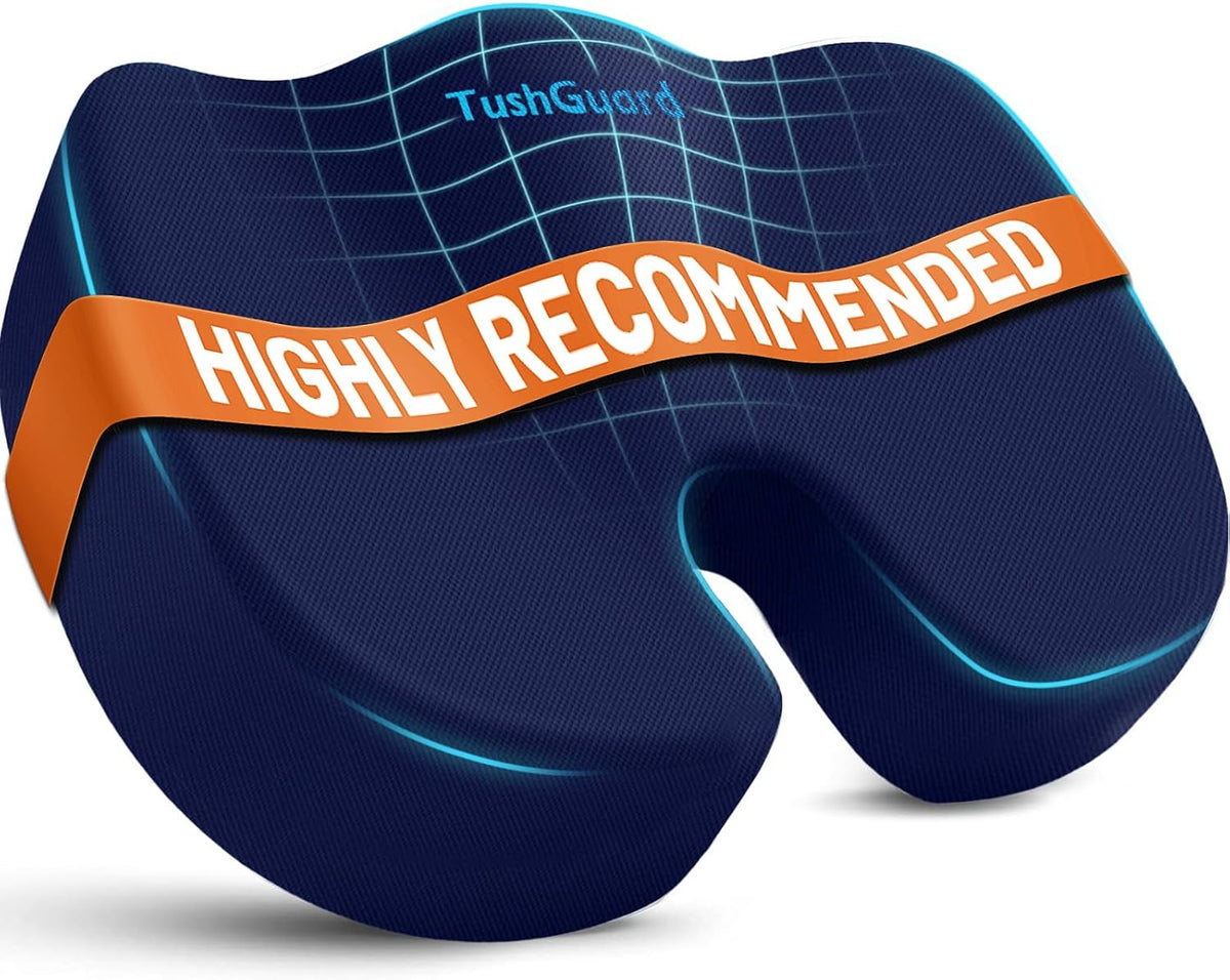TushGuard Seat Cushion for Office Chair, Memory Foam Chair Cushion, Black