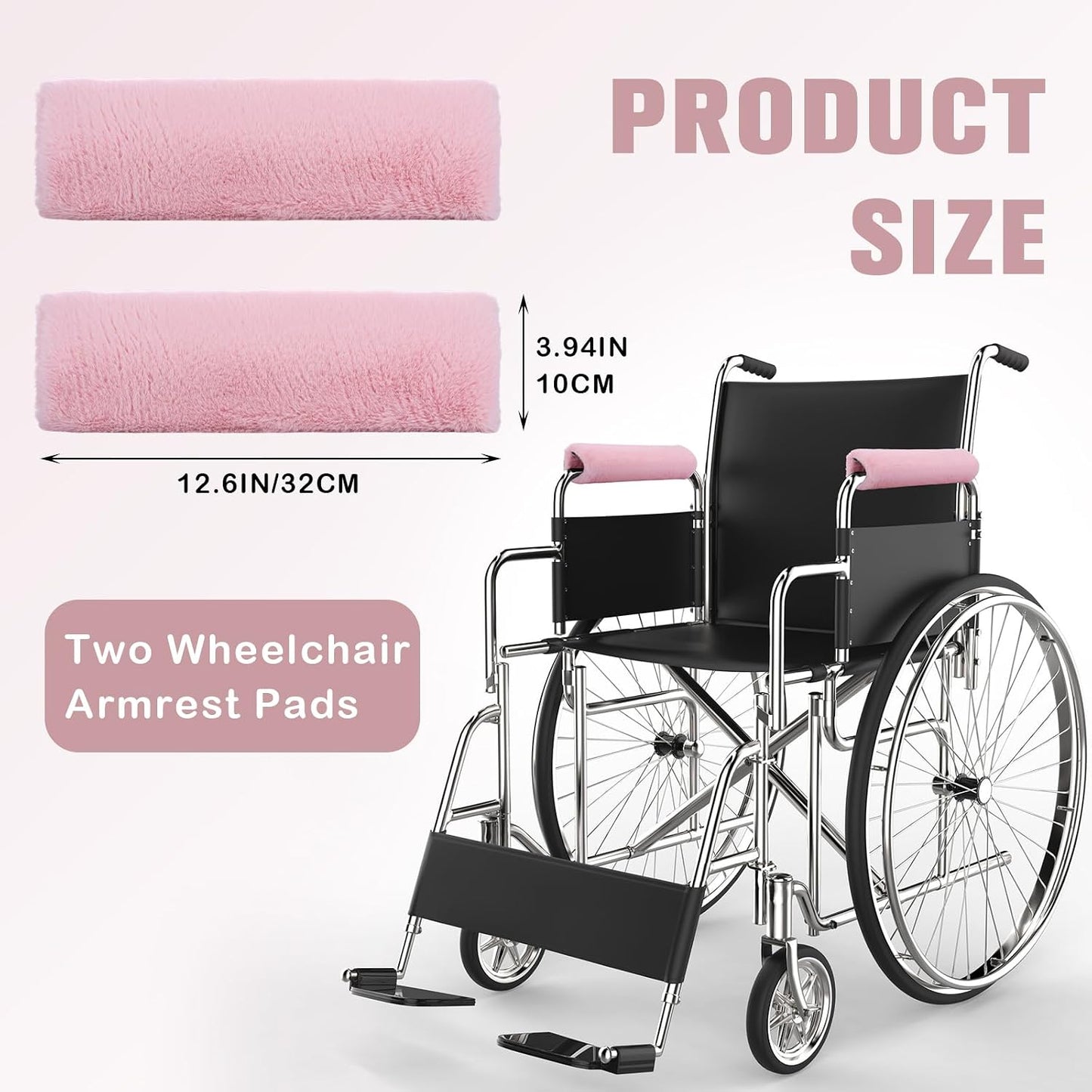 Threlaco 2 Pcs Wheelchair Armrest Covers Soft Fluffy Foam Wheelchair Armrest Pads Non Slip Arm Rest Cover Cushion Pad for Armchairs Office Chairs(Blue)