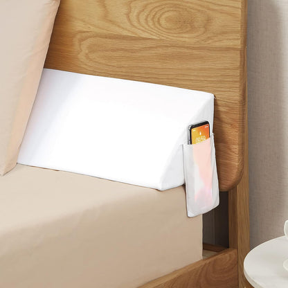 Vekkia 34" Extra-Long Wedge Pillow,7.5" Bed Wedge Pillow for Sleeping,White | Pillow Wedge Back Support for After Surgery, Idea for Acid Reflux,Snoring Relief,Removable Washable Cover&Double Side Pockets