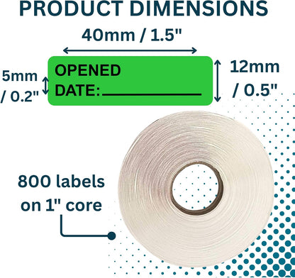 Pantry Labels for Containers, Waterproof Date & Contents Food Labels, 1" x 2" (25.4 x 50.8mm), 500/Roll, Writable