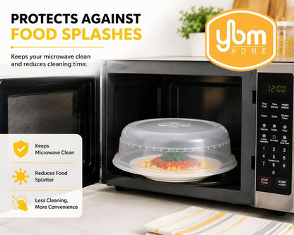 YBM HOME Microwave Splatter Cover Keeps Your Microwave Spotless During Food Heating, Anti-Splatter Plate Lid Cover, BPA Free and Dishwasher Safe (1, 2.5x10x9)