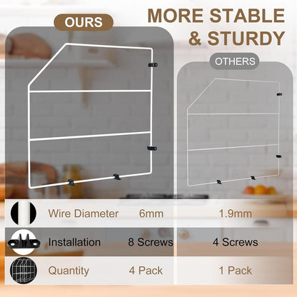 Blulu 4 Pcs Baking Sheet Organizer 18" x 20" Tray Dividers for Cabinets Kitchen Cabinet Dividers Vertical for Baking Sheets Chrome Pan Rack Storage Wires for Kitchen Cupboards (Black)