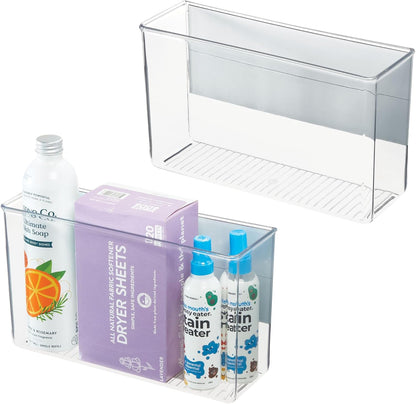 iDesign Magnetic Small Clear Plastic Organizer Bins | Laundry Room Storage