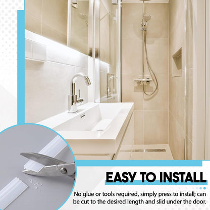 Lineshading 2 Pack Vinyl Shower Door Bottom Seal, 36-inch Shower Door Bottom Sweep Strip, Clear(3 Horizontal Bars)