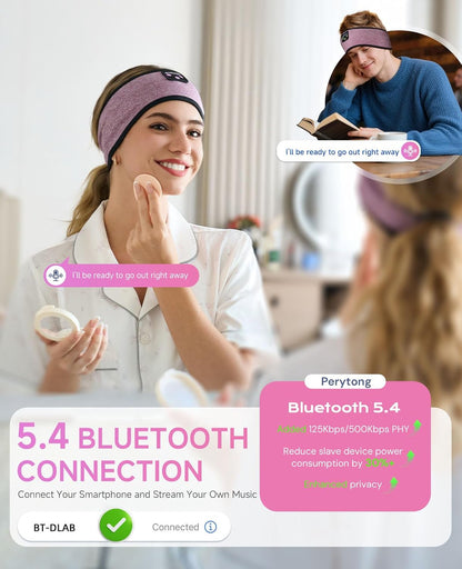 Sleep Headphones | Bluetooth 5.4 Headband | Wireless Earbuds Earphones Sweat Resistant with Ultra-Thin HD Stereo Speaker, Headphone Band for Side Sleepers Workout Running Tech Gadgets Unique Gifts