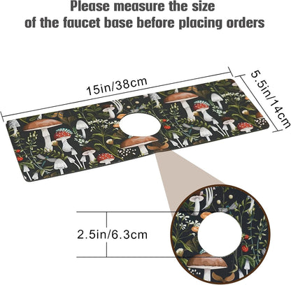 Sink Faucet Absorbing Mat, 2 Pack Drying Mat Around Faucet Sink Splash Guard Behind Faucet Sinkmat For Kitchen Bathroom Island Rv 24 * 5.5 Inch (60 * 14 cm)