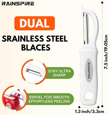 Rainspire Vegetable Peeler Potato Peelers for Kitchen, Sharp Stainless Steel Blades Veggie, Comfortable Handle Fruit Peeler, Carrot Peeler Apple Peeler Dishwasher Safe Black, 1-Pack