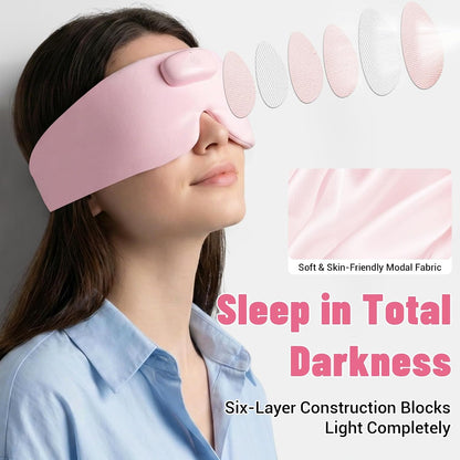 Heated Sleep Mask with Bluetooth Headphones, Cordless Rechargeable Heating Eye Mask with Adjustable Heart Timer Music, Washable Sleeping Mask with Bluetooth Headphones for Dry Eyes (Blue)