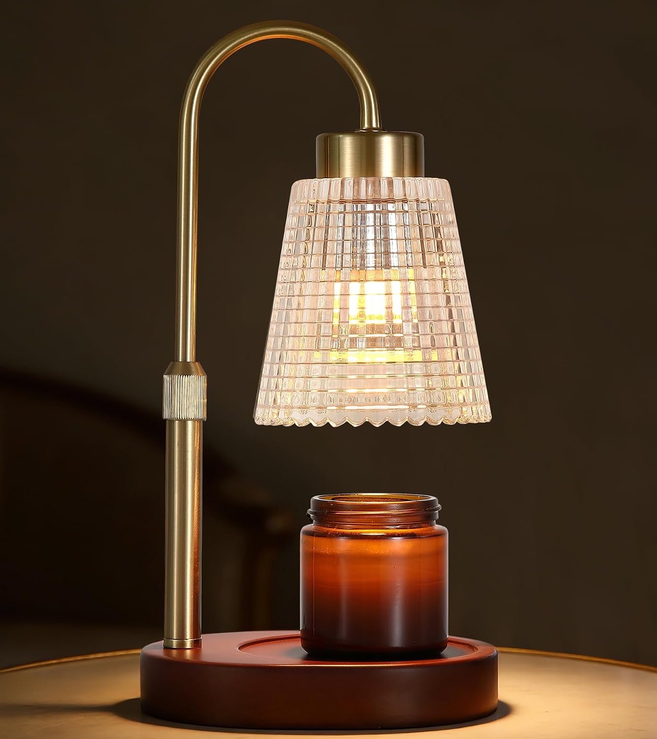 Candle Warmer Lamp with Timer and Dimmer,Electric Gold Light Gifts for Women Melt Wax Warmer Lamp with 2 Bulbs for Candle Jars House Warming New Home Decor Bedroom