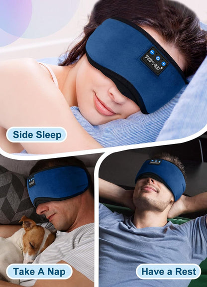 TOPOINT Sleep Mask Headphones Bluetooth Wireless 5.4, Breathable Cotton Eye Mask for Sleeping Side Sleepers Travel Music Headsets with Microphone Handsfree Men Women